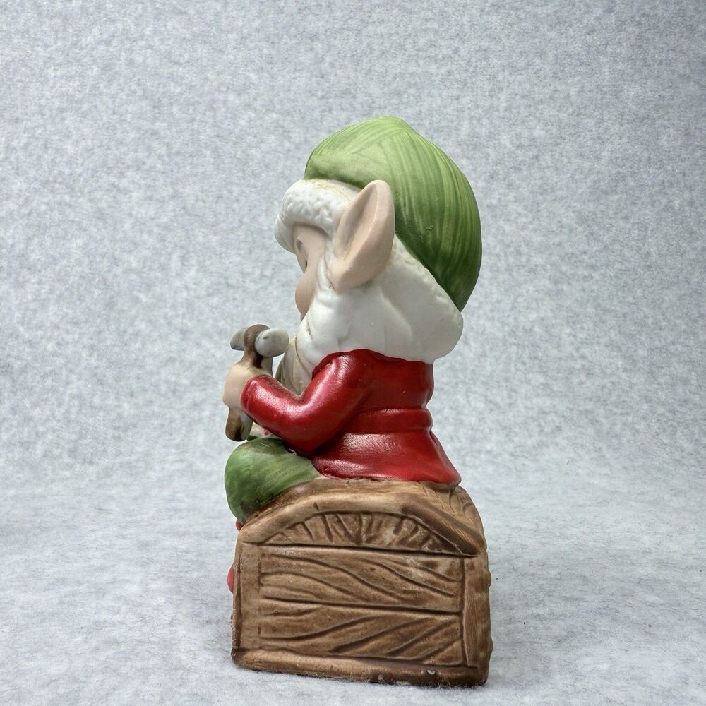 Vtg Homco Figurines Santa Elves Christmas Toy Makers 5406 Set Pixie Gnome - Picture 6 of 16